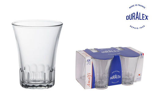 Set 4 pahare din sticla, Amalfi Transparent, 170 ml