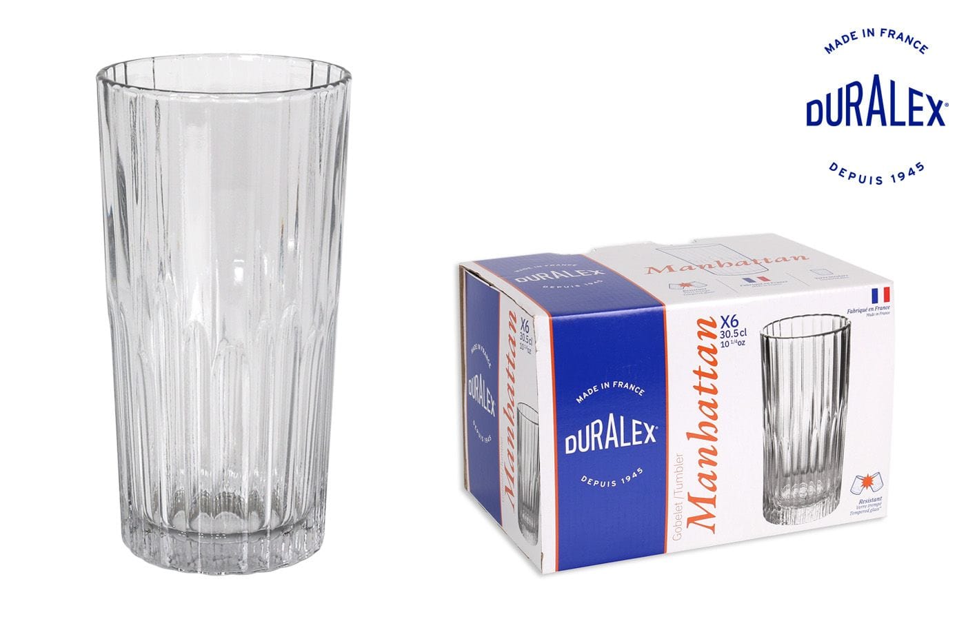 Set 6 pahare din sticla, Manhattan Transparent, 305 ml