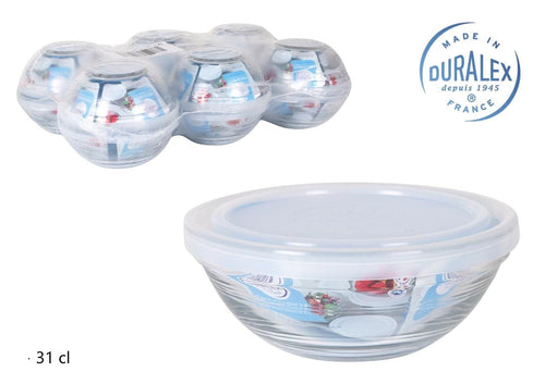 Caserola din sticla, cu capac, Freshbox Transparent, 310 ml, Ø12xH5 cm