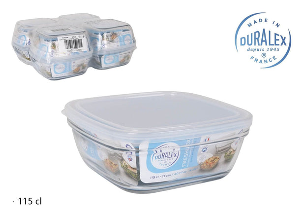 Caserola din sticla, cu capac, Freshbox Transparent, 1150 ml, L17xl17xH7 cm