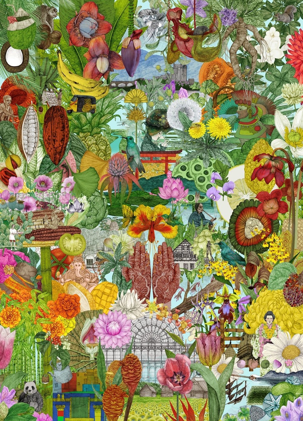 Puzzle Around The World In 50 Plants, 1000 piese, 19,5 x 27 cm (1)