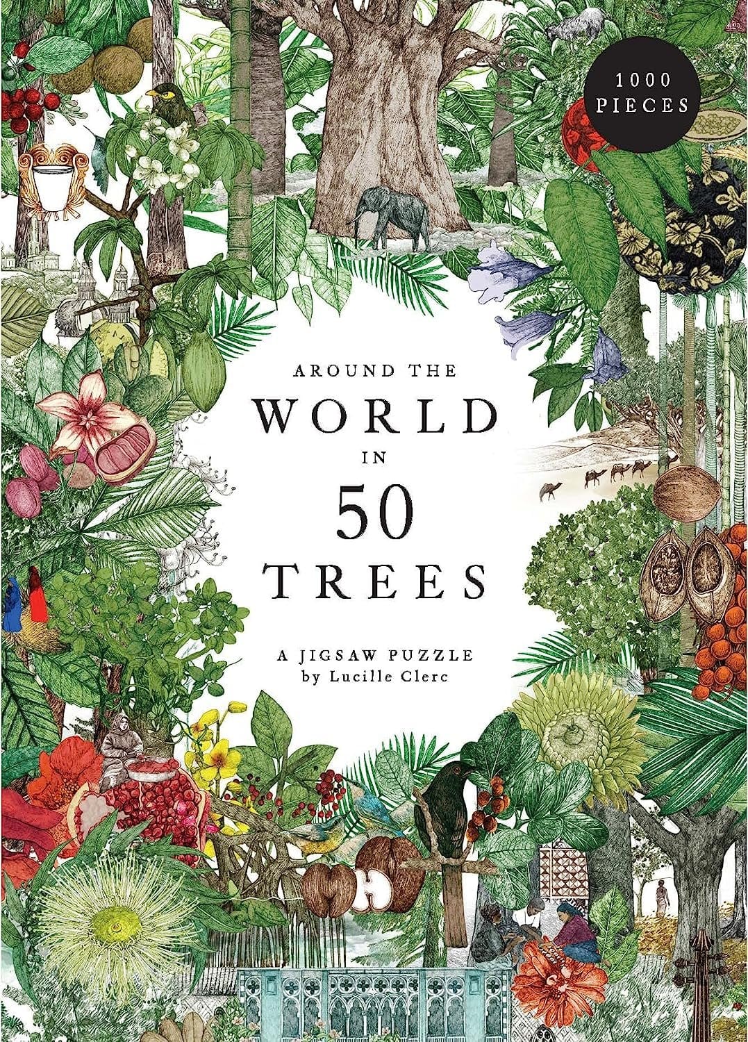 Puzzle Around the World in 50 Trees, 1000 piese, 22,5 x 5 cm