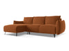 Coltar Extensibil, Sezlong pe Stanga, Tapitat cu Stofa, Malie Velvet LCF-3, l242xA162xH86 cm