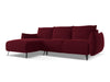 Coltar Extensibil, Sezlong pe Stanga, Tapitat cu Stofa, Malie Velvet LCF-3, l242xA162xH86 cm (1)