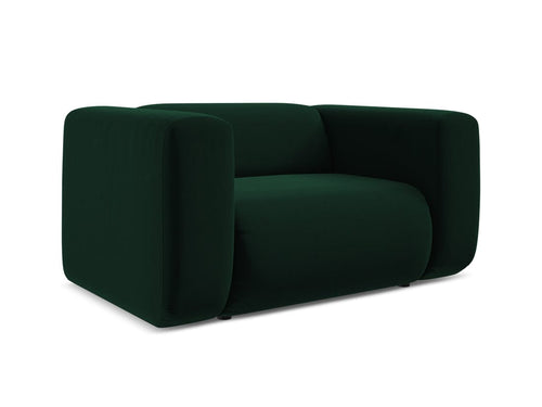 Fotoliu Fix tapitat cu stofa, Ekahi Velvet C24 Verde Inchis / Negru, l137xA89xH70 cm