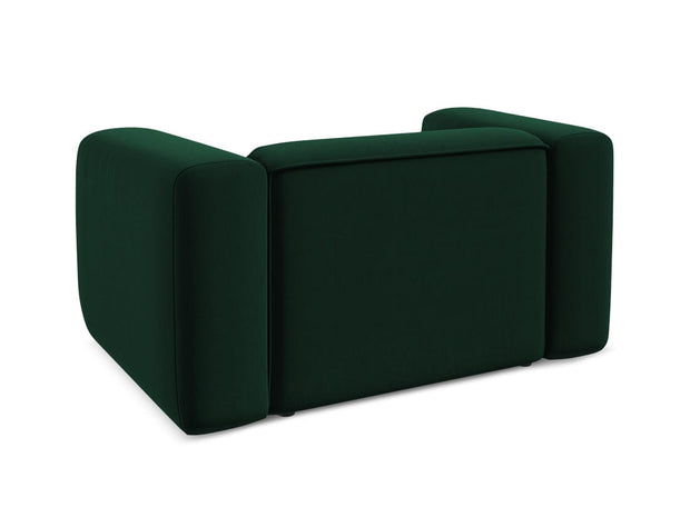 Fotoliu Fix tapitat cu stofa, Ekahi Velvet C24 Verde Inchis / Negru, l137xA89xH70 cm (4)