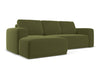 Coltar Extensibil, Sezlong pe Stanga, Tapitat cu Stofa, Kaila Velvet C23 Verde Olive, l258xA160xH91 cm (3)