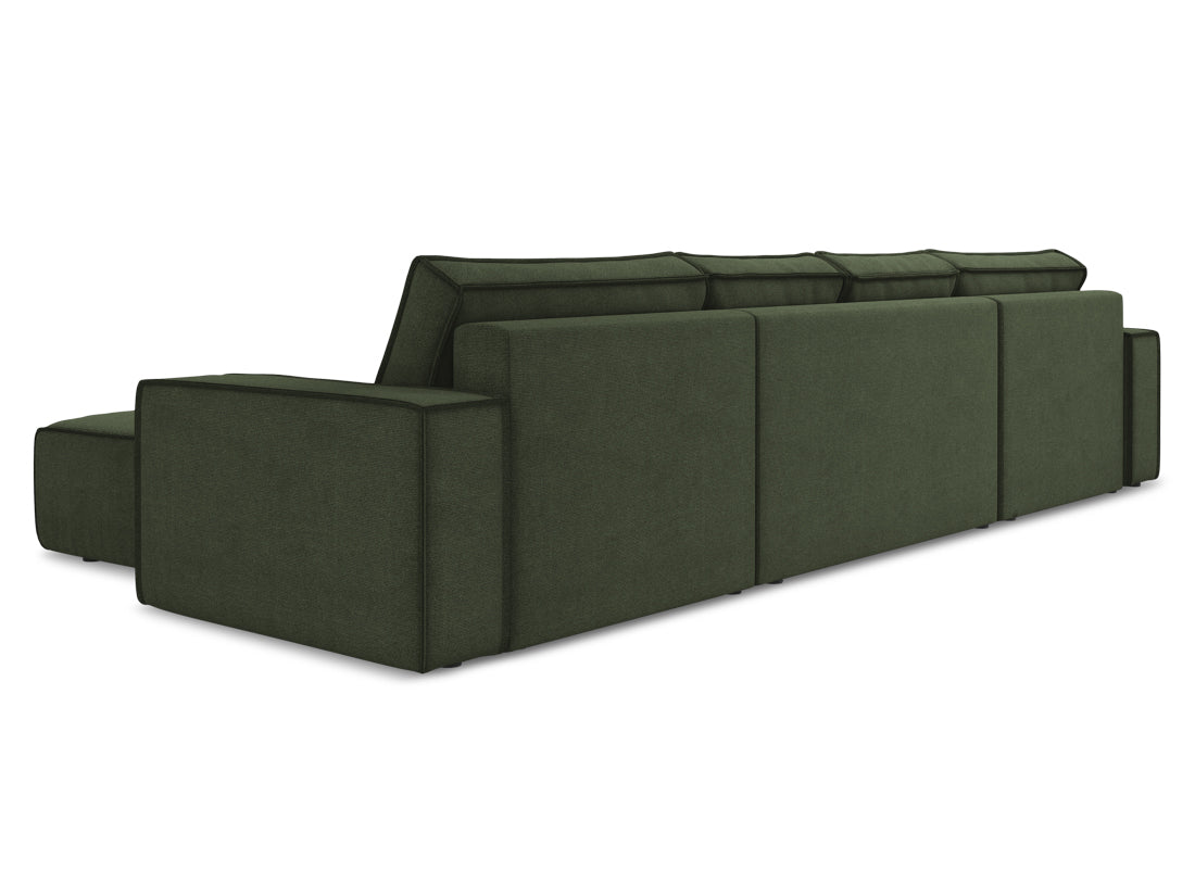 Coltar Extensibil, Sezlong Universal (pe Stanga sau pe Dreapta), Lada de Depozitare, Tapitat cu Stofa, Kimo C2 Verde Olive, l398xA185xH82 cm (5)