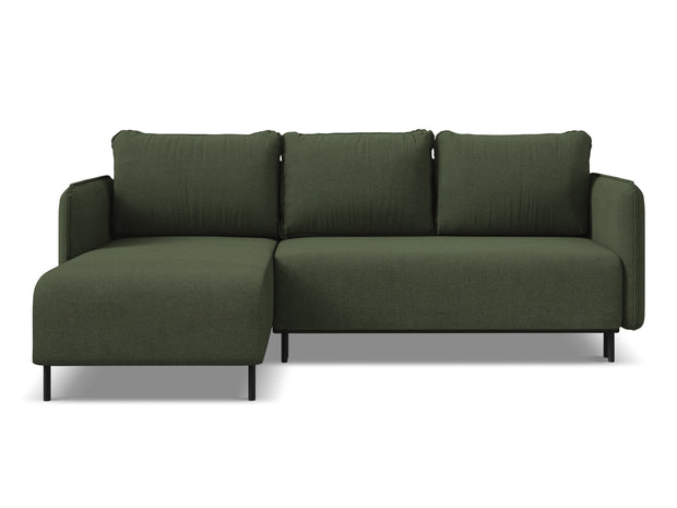 Coltar Extensibil, Sezlong pe Stanga, Lada de Depozitare, Tapitat cu Stofa, Luana C2 Verde Olive, l236xA162xH90 cm (1)