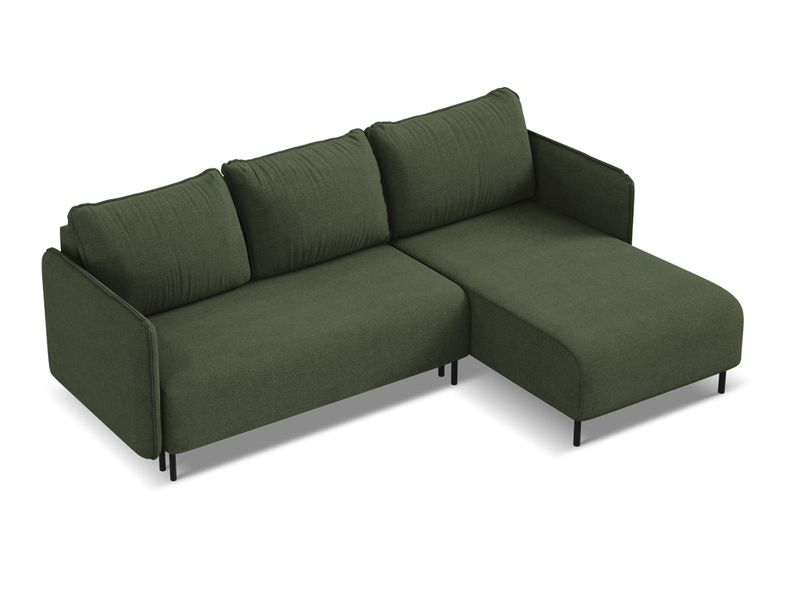 Coltar Extensibil, Sezlong pe Dreapta, Lada de Depozitare, Tapitat cu Stofa, Luana C2 Verde Olive, l236xA162xH90 cm (3)