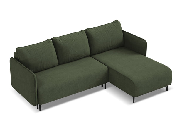 Coltar Extensibil, Sezlong pe Dreapta, Lada de Depozitare, Tapitat cu Stofa, Luana C2 Verde Olive, l236xA162xH90 cm (3)