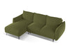 Coltar Extensibil, Sezlong pe Stanga, Tapitat cu Stofa, Malie Velvet C23 Verde Olive, l242xA162xH86 cm (4)