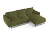 Coltar Extensibil, Sezlong pe Dreapta, Tapitat cu Stofa, Malie Velvet C23 Verde Olive, l242xA162xH86 cm (4)