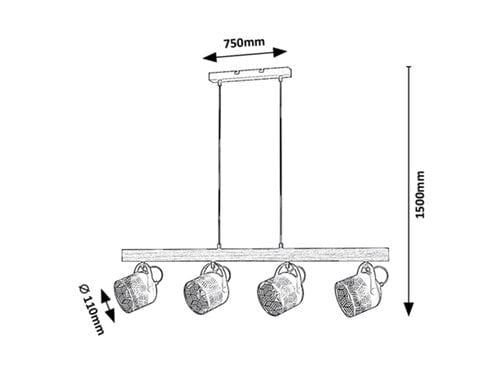 Lustra Rotem 3300 Nuc / Negru Mat (2)