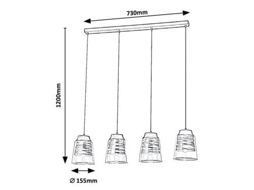 Lustra Zenaida 3544 Negru Mat / Transparent (2)