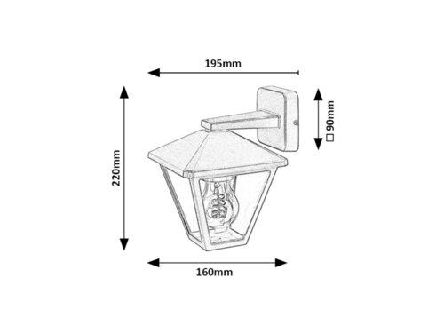 Aplica exterior Paravento 7147 Negru / Transparent (5)