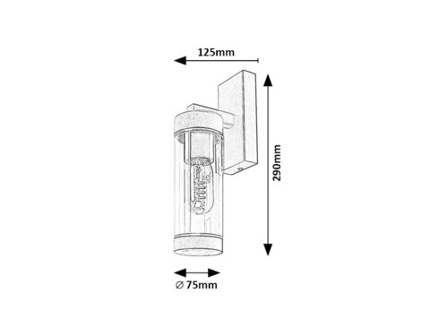 Aplica exterior Kolta 7386 Negru Mat / Transparent (4)