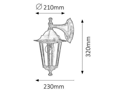 Aplica exterior Velence 8232 Auriu Antichizat / Transparent (1)