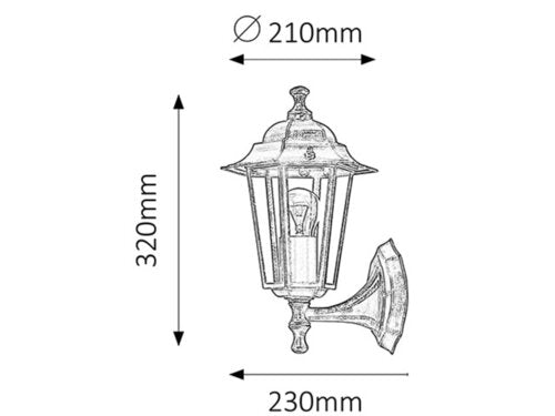 Aplica exterior Velence 8234 Auriu Antichizat / Transparent (1)