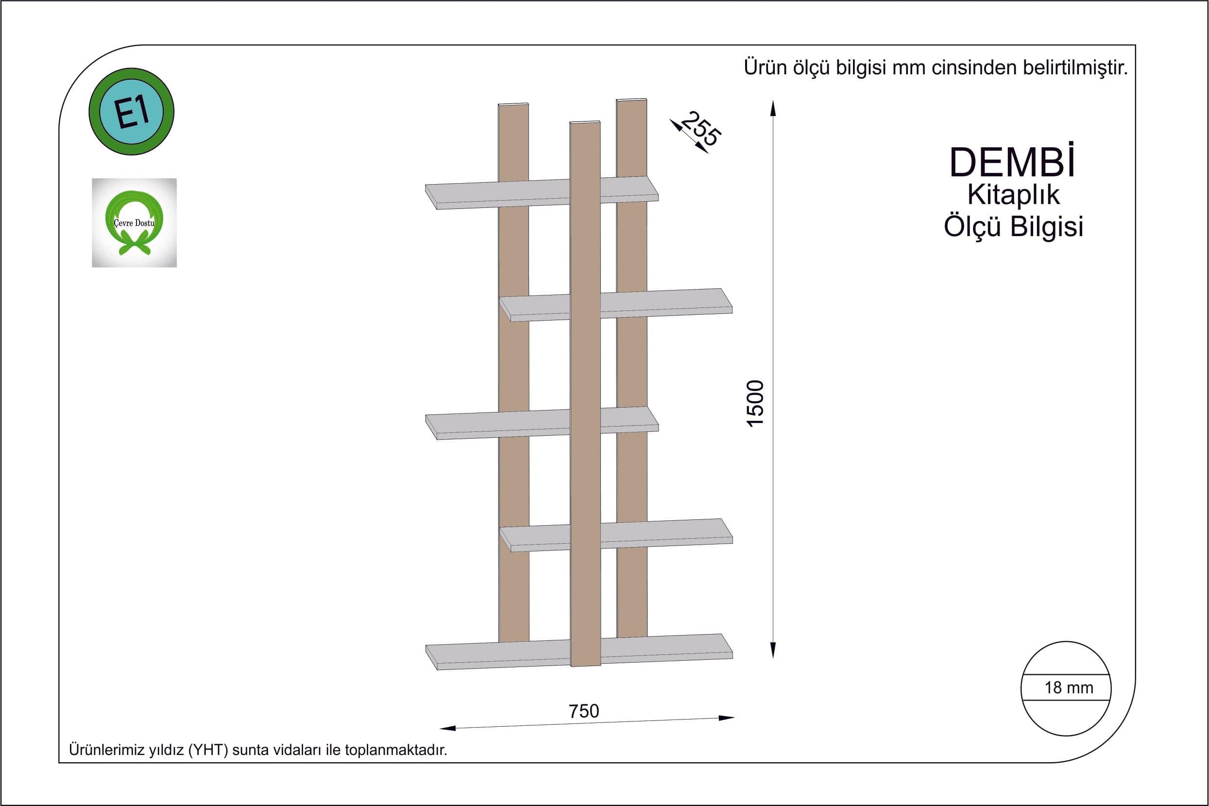 Biblioteca din pal, Dembi Alb, l75xA25,5xH150 cm (1)