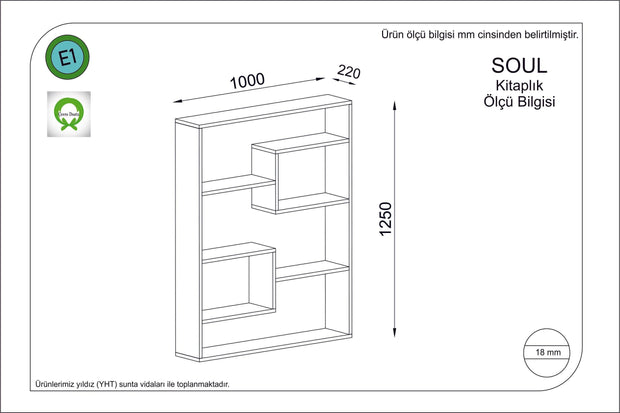 Biblioteca din pal, Soul Alb, l100xA22xH125 cm (1)