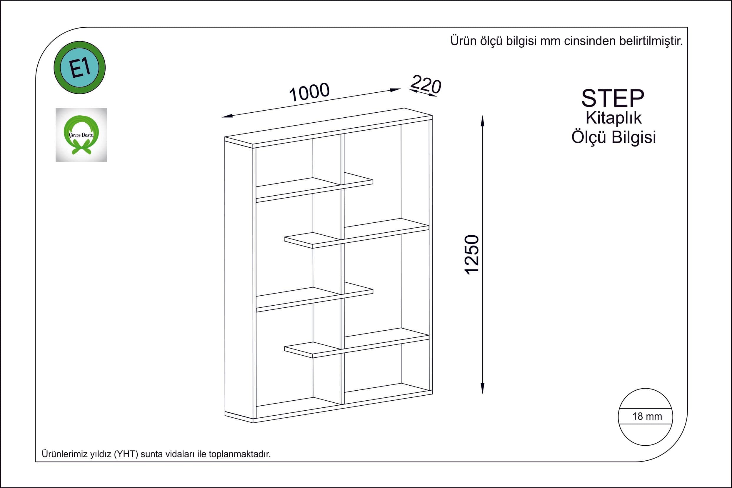 Biblioteca din pal, Step Rosu, l100xA22xH125 cm (1)