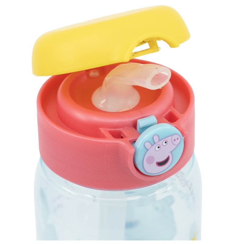 Sticla de apa pentru copii, cu pai, din plastic, Peppa Pig Multicolor, 510 ml (2)