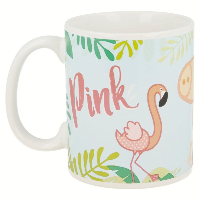 Cana pentru copii, din ceramica, Pink Flamingo Multicolor, 325 ml (1)