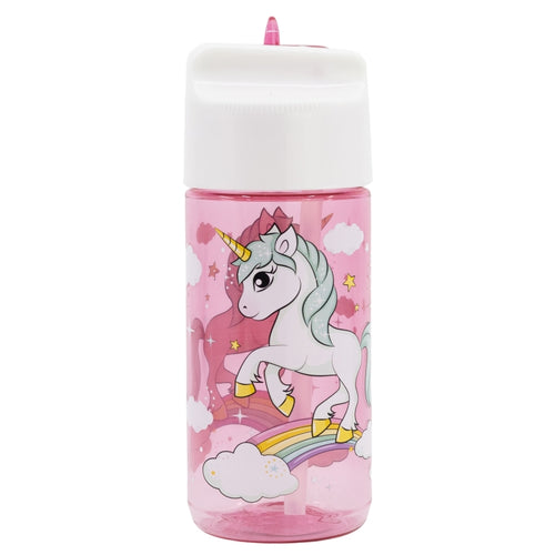 Sticla de apa pentru copii, din tritan, Unicorn Multicolor, 430 ml