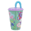 Pahar pentru copii, din plastic, cu pai, Dollhouse Multicolor, 430 ml (1)