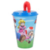 Pahar pentru copii, din plastic, cu pai, Super Mario Multicolor, 430 ml (2)