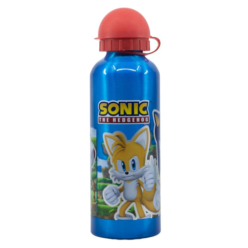 Sticla de apa pentru copii, din aluminiu, Sonic Multicolor, 530 ml