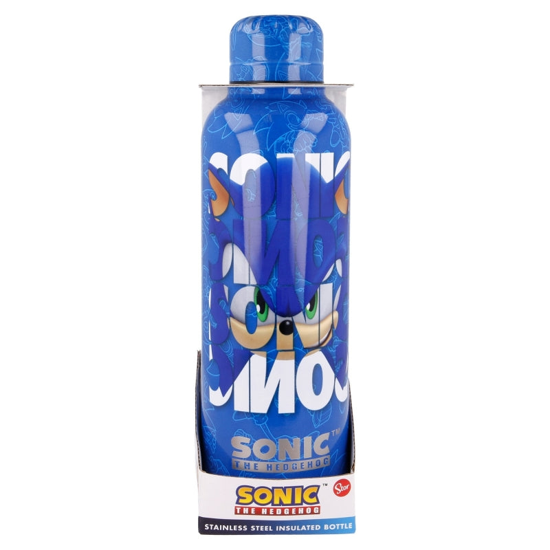 Sticla termoizolanta pentru copii, din otel si sticla, Sonic Multicolor, 515 ml