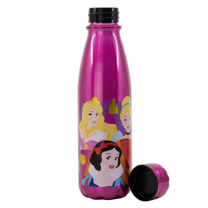 Sticla de apa pentru copii, din aluminiu, Princesses Multicolor, 600 ml (1)