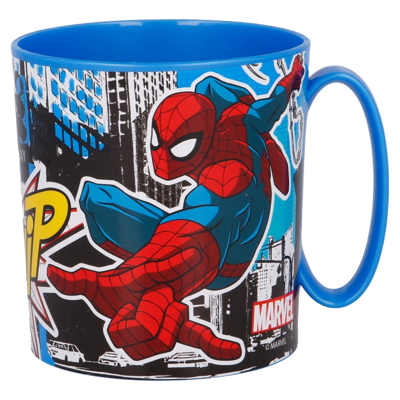 Cana pentru copii, din plastic, Spiderman Streets Multicolor, 390 ml