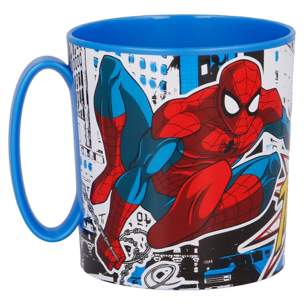 Cana pentru copii, din plastic, Spiderman Streets Multicolor, 390 ml (1)