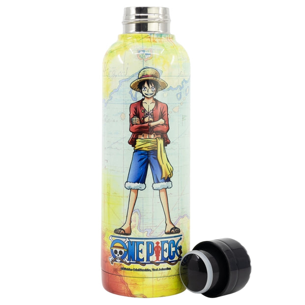 Sticla termoizolanta pentru copii, din otel si sticla, One Piece Multicolor, 515 ml (2)