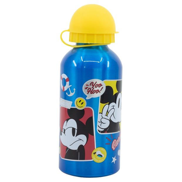 Sticla de apa pentru copii, din aluminiu, Mickey Mouse Multicolor, 400 ml