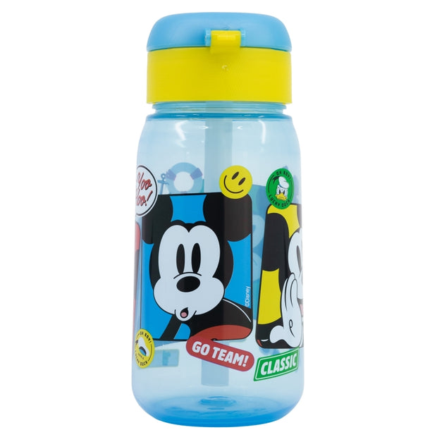 Sticla de apa pentru copii, cu pai, din plastic, Mickey Mouse Multicolor, 510 ml (1)