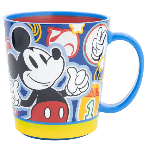 Cana anti-rasturnare pentru copii, din plastic, Mickey Mouse Multicolor, 410 ml