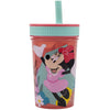 Pahar pentru copii, din plastic, cu pai, Minnie Mouse Multicolor, 465 ml