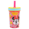 Pahar anti-rasturnare pentru bebe, din plastic, cu pai, Minnie Mouse Multicolor, 370 ml (1)