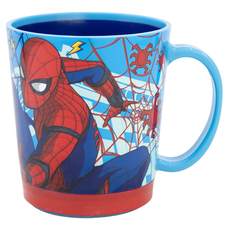 Cana anti-rasturnare pentru copii, din plastic, Spider-Man Multicolor, 410 ml