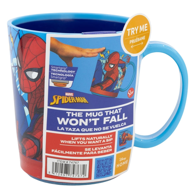 Cana anti-rasturnare pentru copii, din plastic, Spider-Man Multicolor, 410 ml (3)