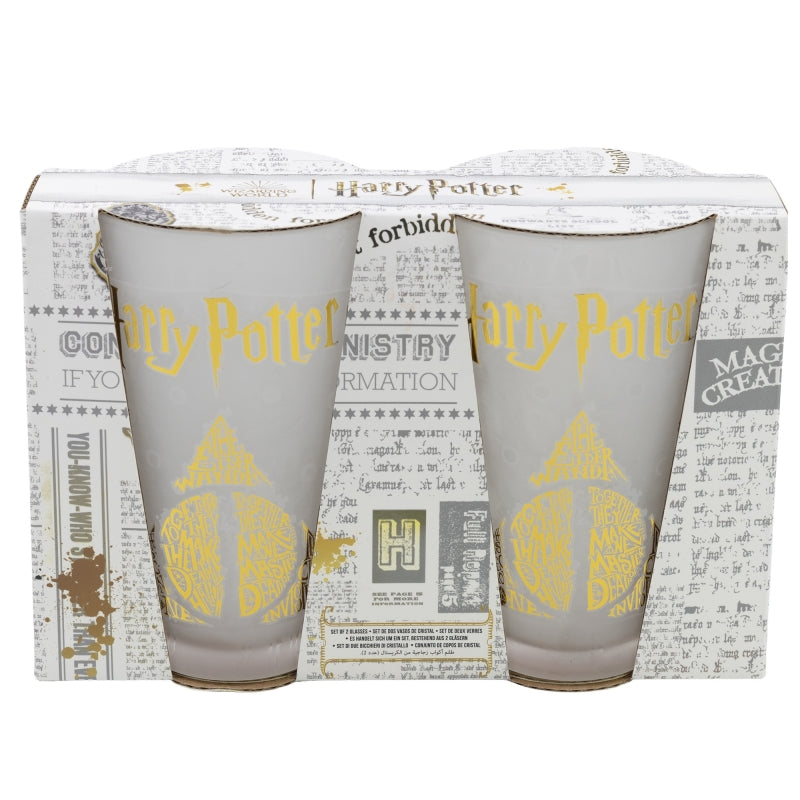 Set 2 pahare din sticla, Harry Potter Multicolor, 490 ml