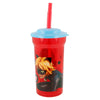 Pahar pentru copii, din plastic, cu pai, Lady Bug Multicolor, 460 ml (1)