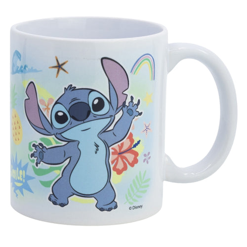 Cana pentru copii, din ceramica, Stitch Seaworld Multicolor, 325 ml