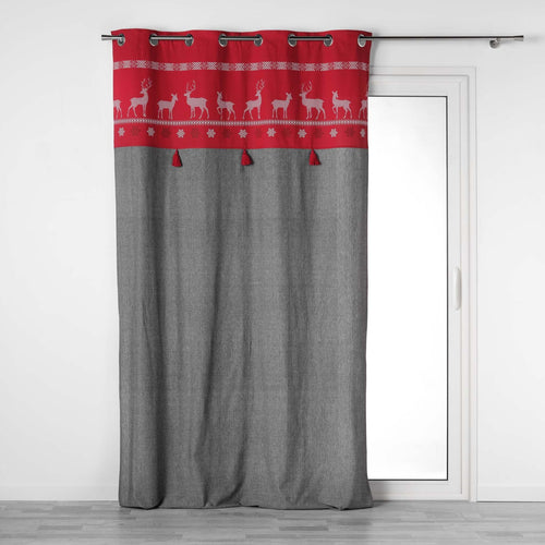 Draperie Cosy Home Rosu / Gri, 140 x 240 cm