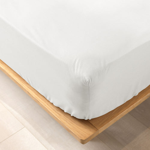 Cearceaf din bumbac cu elastic, Biolina Alb & UFR-FITTED-SHEET-BIOLINA-BLANC