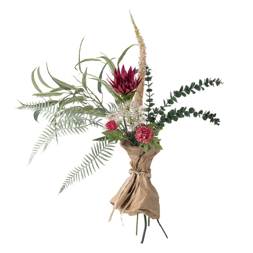 Buchet flori artificiale, Crown Rosu, H80 cm